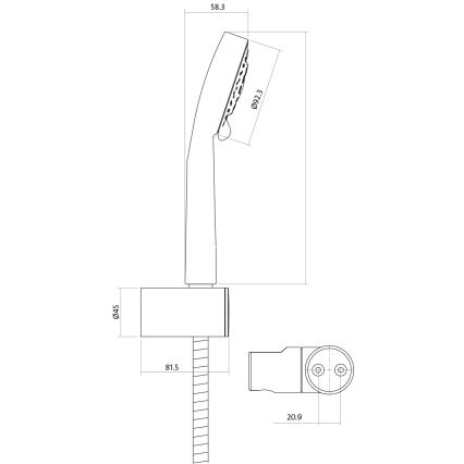 Cersanit S952-003 - Vonios komplektas su maišytuvu + MILLE praustuvo maišytuvas blizgus chromas