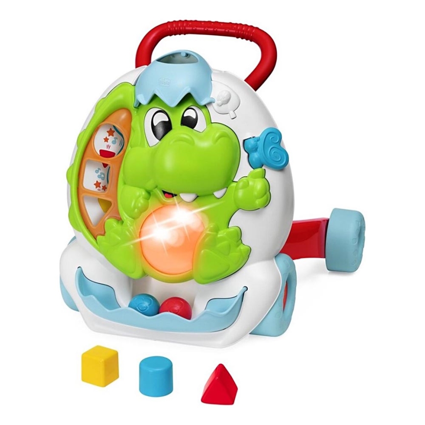 Chicco - Kūdikių vaikštynė su veiklomis ir garsas 2in1 DINO 2xAA