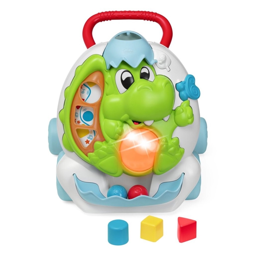 Chicco - Kūdikių vaikštynė su veiklomis ir garsas 2in1 DINO 2xAA
