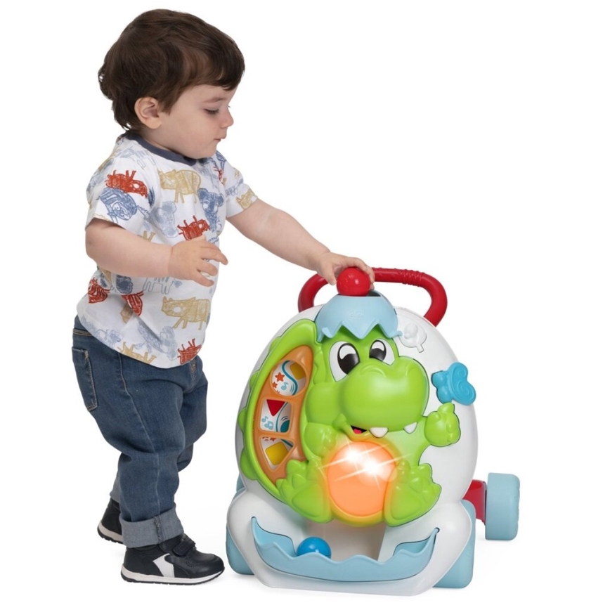 Chicco - Kūdikių vaikštynė su veiklomis ir garsas 2in1 DINO 2xAA