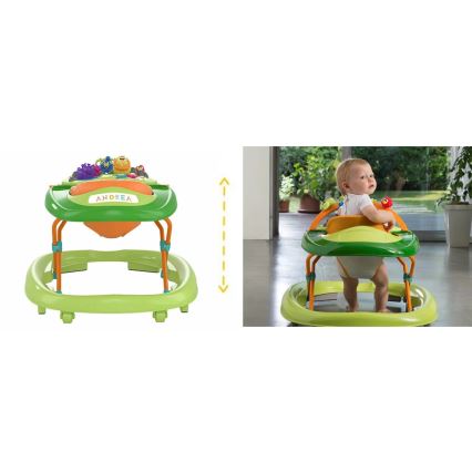 Chicco - Kūdikių vaikštynė WALKY TALKY 2xAA žalia