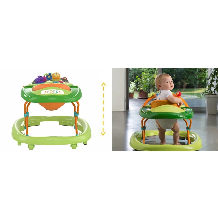 Chicco - Kūdikių vaikštynė WALKY TALKY 2xAA žalia