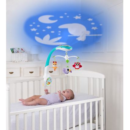 Chicco - Mobili lovelė su projektoriumi MAGIC FOREST 3xAA