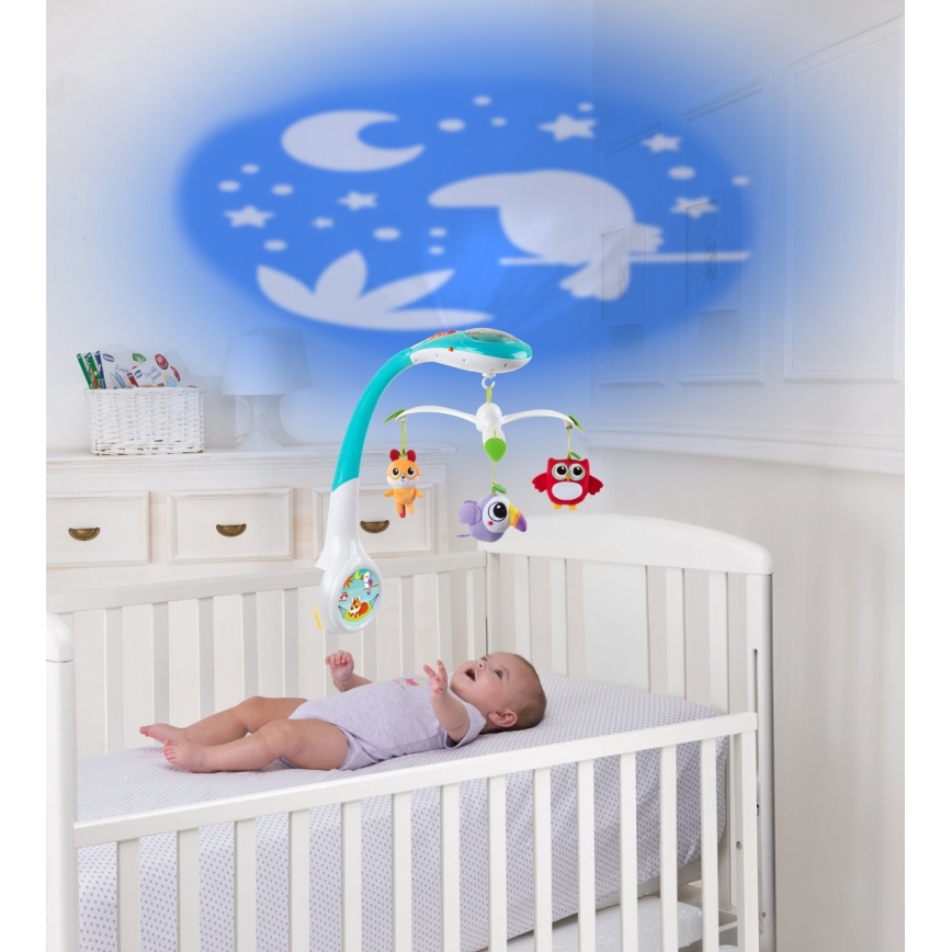 Chicco - Mobili lovelė su projektoriumi MAGIC FOREST 3xAA