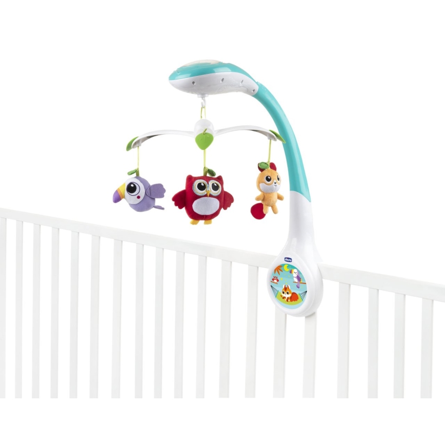 Chicco - Mobili lovelė su projektoriumi MAGIC FOREST 3xAA