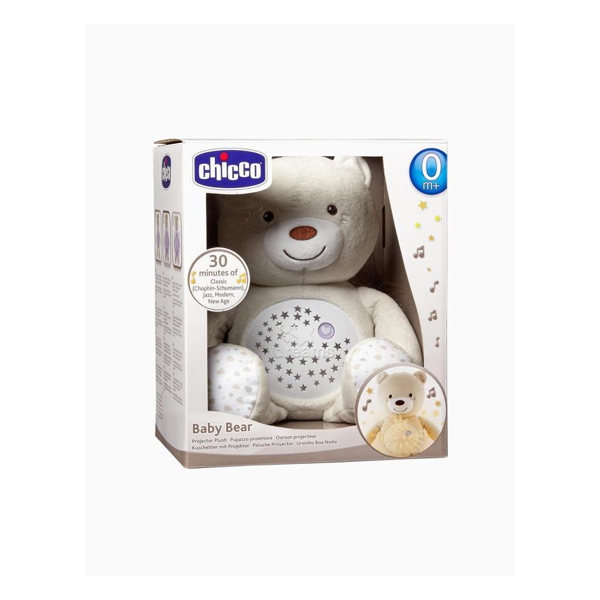Chicco - Projektorius su melodija BABY BEAR 3xAAA smėlio spalvos