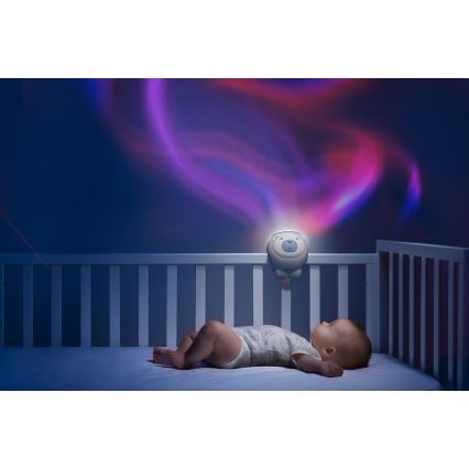 Chicco - Vaikiškas projektorius 2in1 POLAR BEAR 3xAA mėlyna