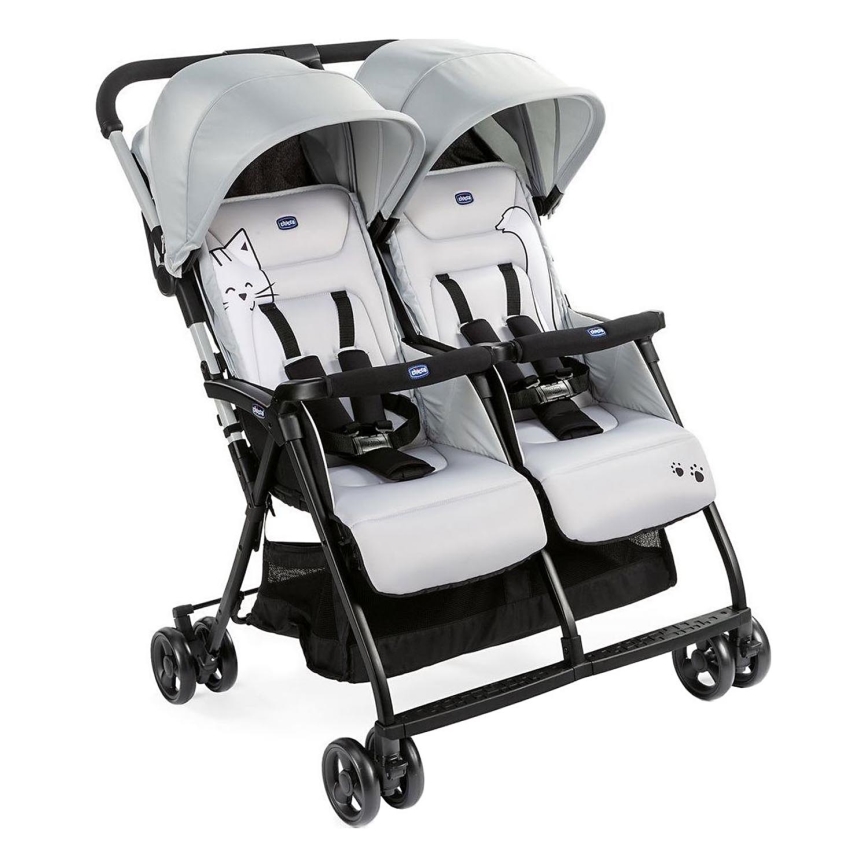 Chicco - Vežimėlis - dvynukams OHLALA TWIN Silver Cat sidabras