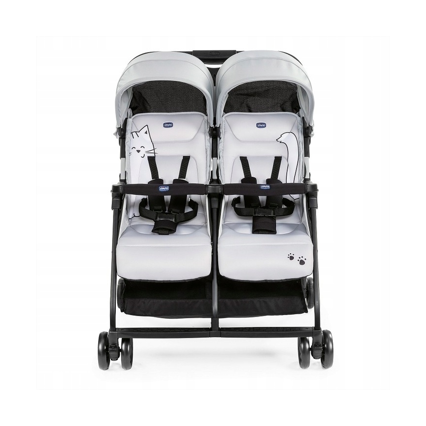 Chicco - Vežimėlis - dvynukams OHLALA TWIN Silver Cat sidabras