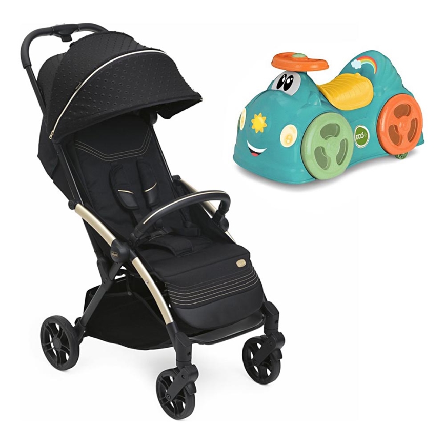 Chicco - Vežimėlis GOODY XPLUS Black Re_Lux Eco+ + stumiamas dviratis ALL AROUND