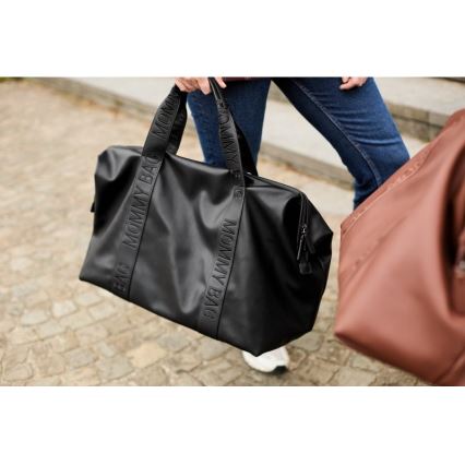 Childhome - Persirengimo krepšys MOMMY BAG LEATHER juoda
