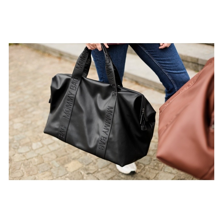 Childhome - Persirengimo krepšys MOMMY BAG LEATHER juoda