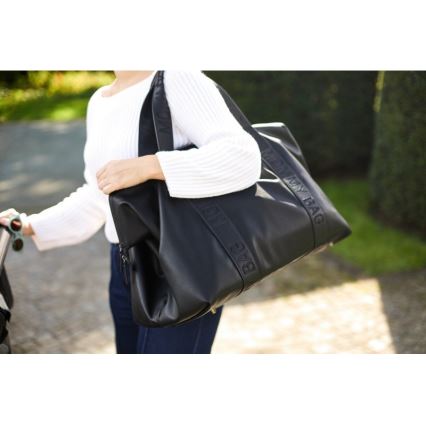 Childhome - Persirengimo krepšys MOMMY BAG LEATHER juoda