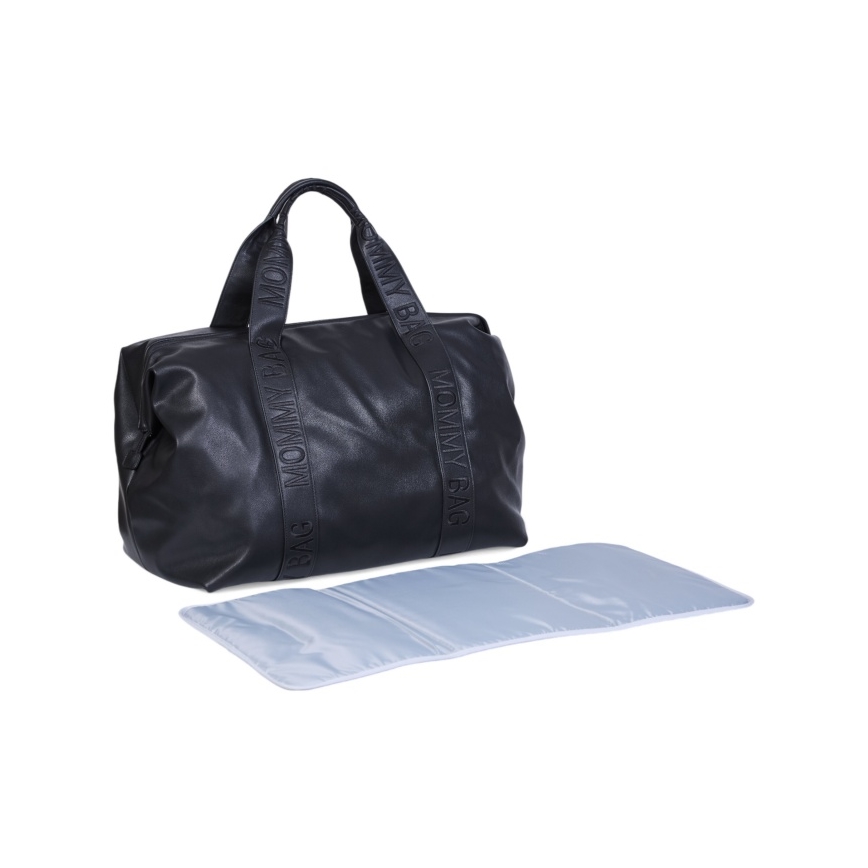 Childhome - Persirengimo krepšys MOMMY BAG LEATHER juoda