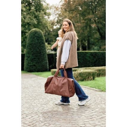 Childhome - Persirengimo krepšys MOMMY BAG LEATHER ruda