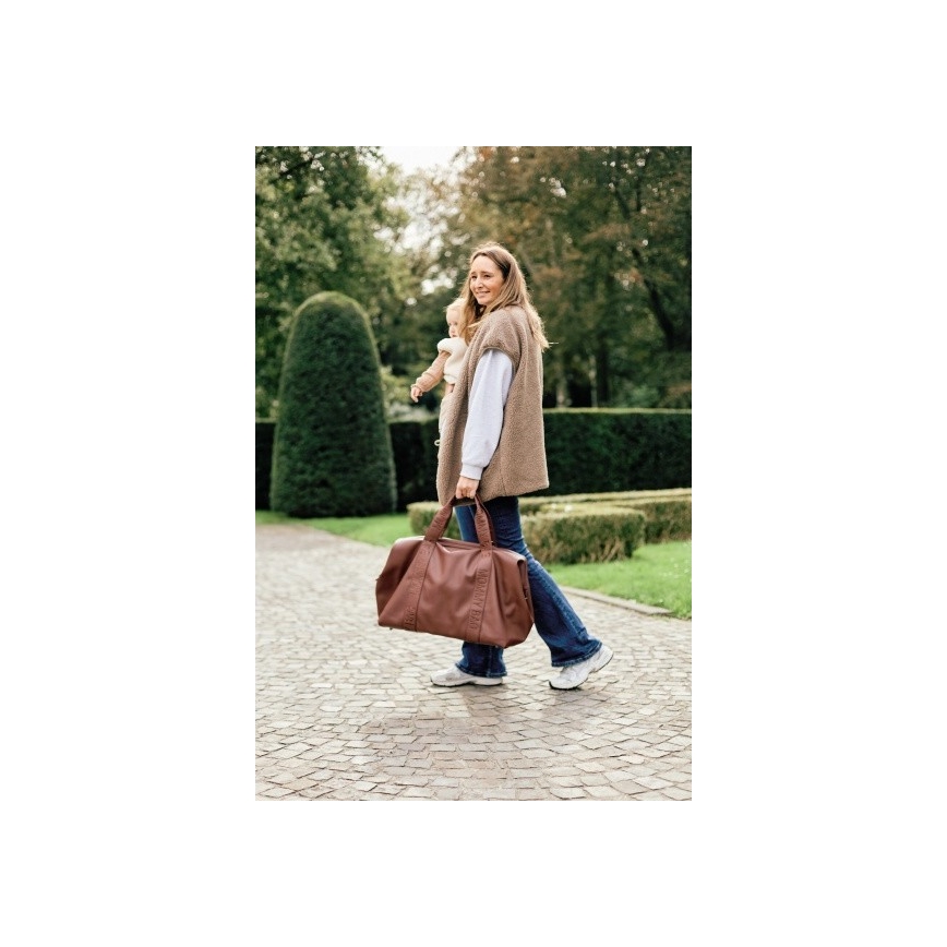 Childhome - Persirengimo krepšys MOMMY BAG LEATHER ruda