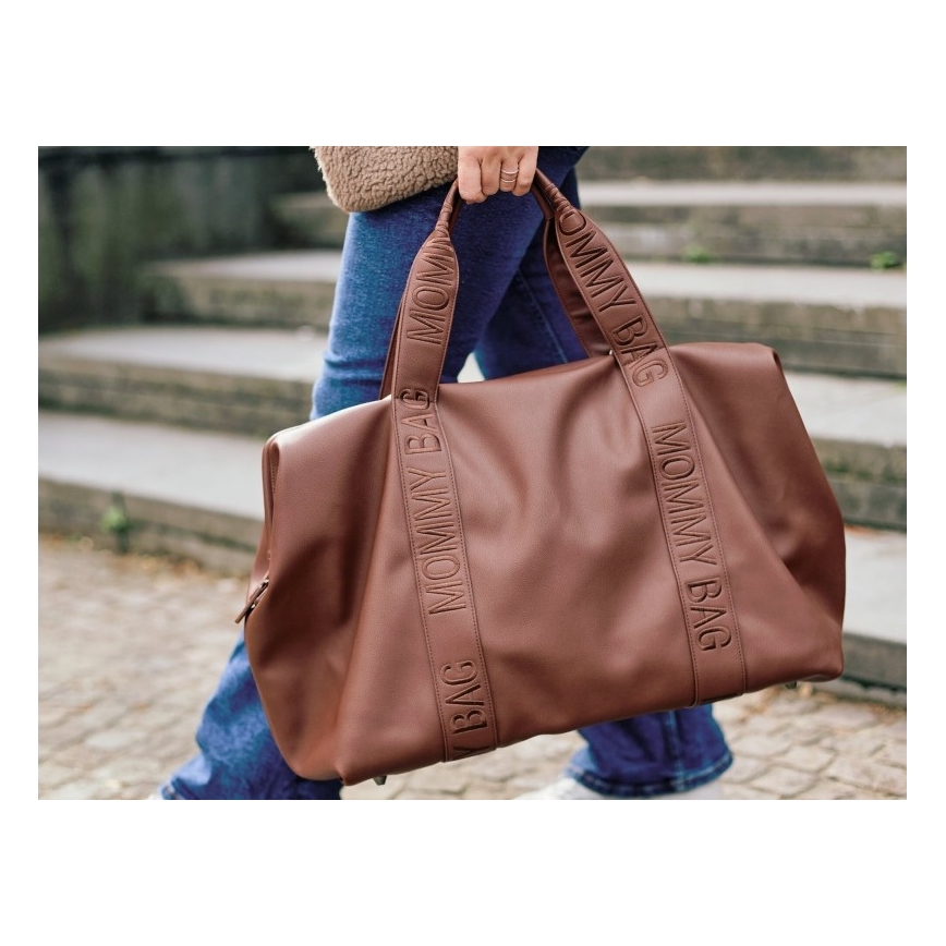 Childhome - Persirengimo krepšys MOMMY BAG LEATHER ruda