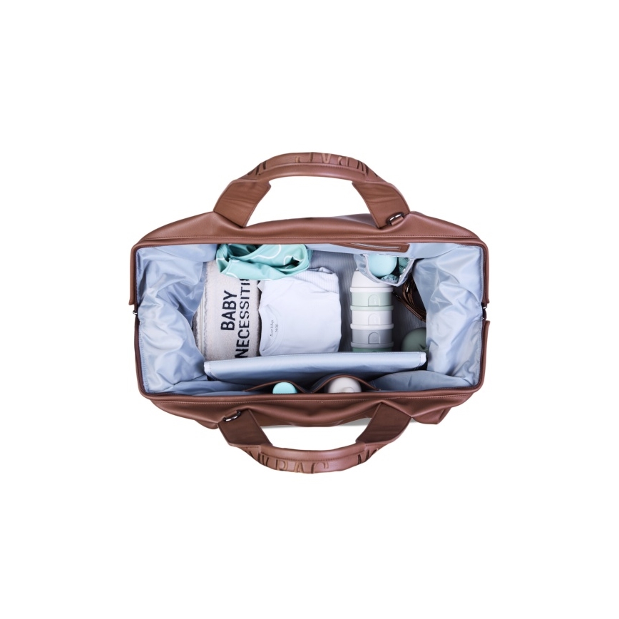 Childhome - Persirengimo krepšys MOMMY BAG LEATHER ruda
