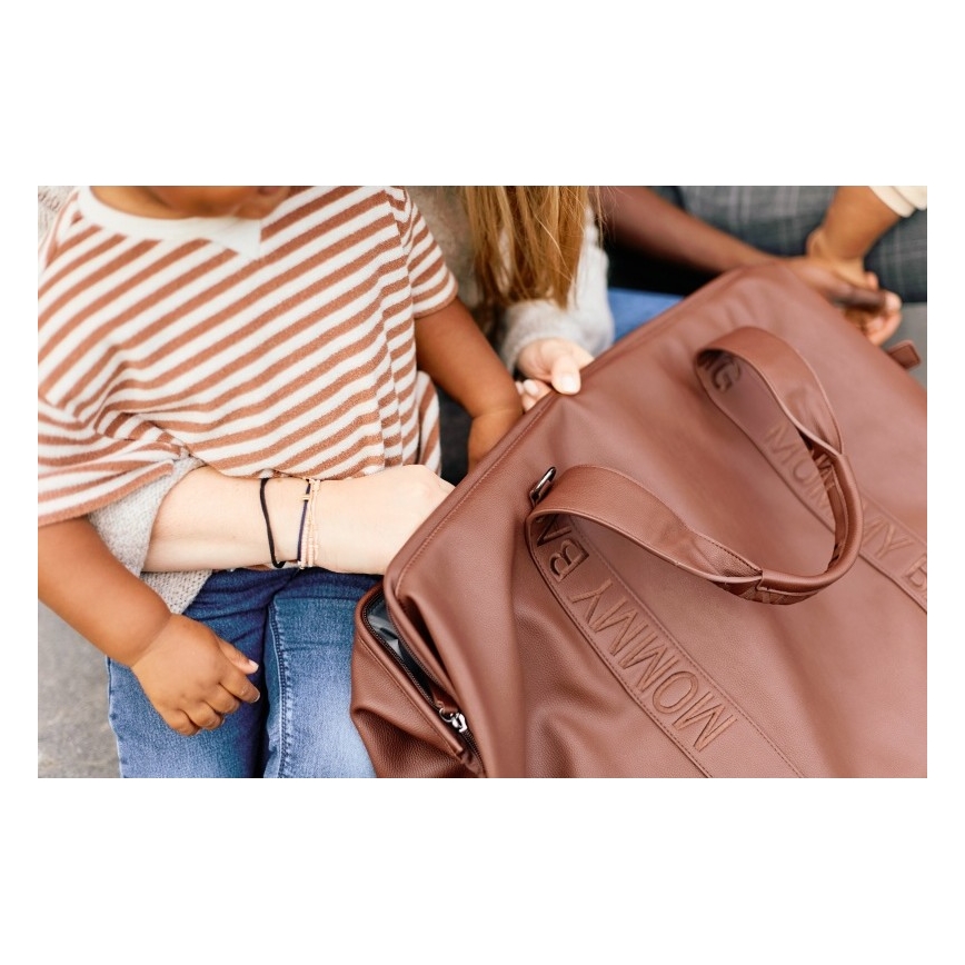 Childhome - Persirengimo krepšys MOMMY BAG LEATHER ruda