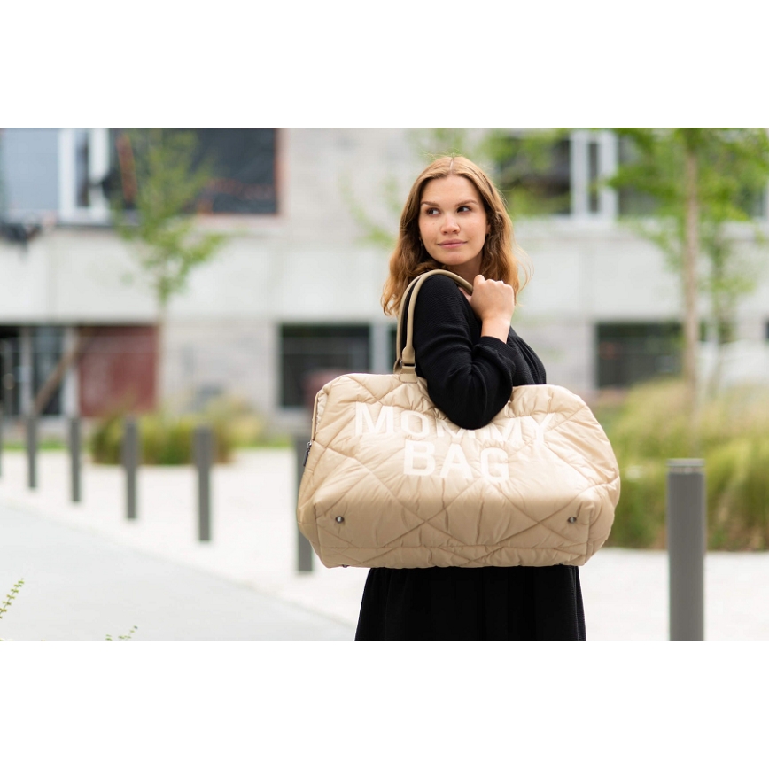 Childhome - Persirengimo krepšys MOMMY BAG PUFFERED smėlio spalva