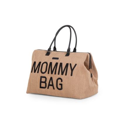 Childhome - Persirengimo krepšys MOMMY BAG RAFFIA LOOK smėlio spalva