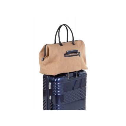 Childhome - Persirengimo krepšys MOMMY BAG RAFFIA LOOK smėlio spalva