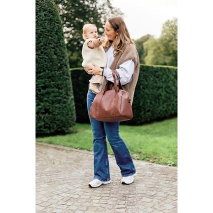 Childhome - Persirengimo krepšys MOMMY CLUB LEATHER ruda