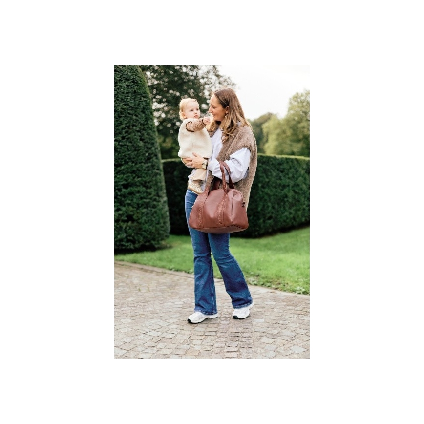 Childhome - Persirengimo krepšys MOMMY CLUB LEATHER ruda