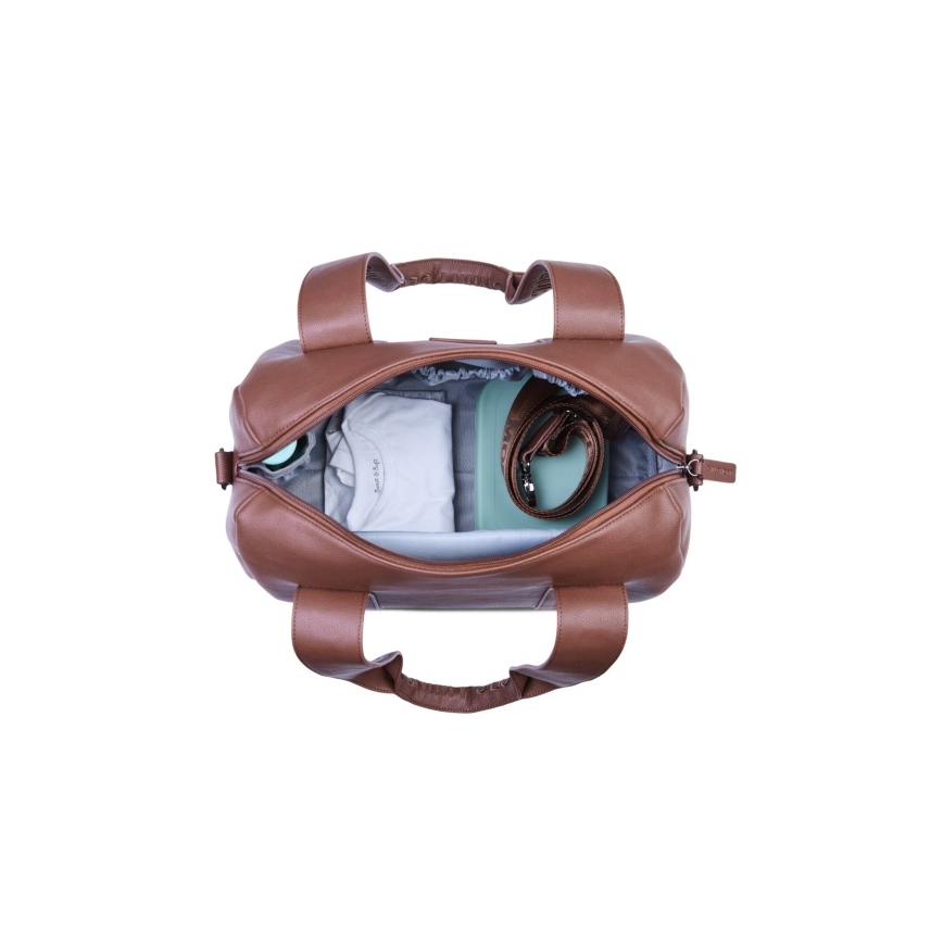 Childhome - Persirengimo krepšys MOMMY CLUB LEATHER ruda