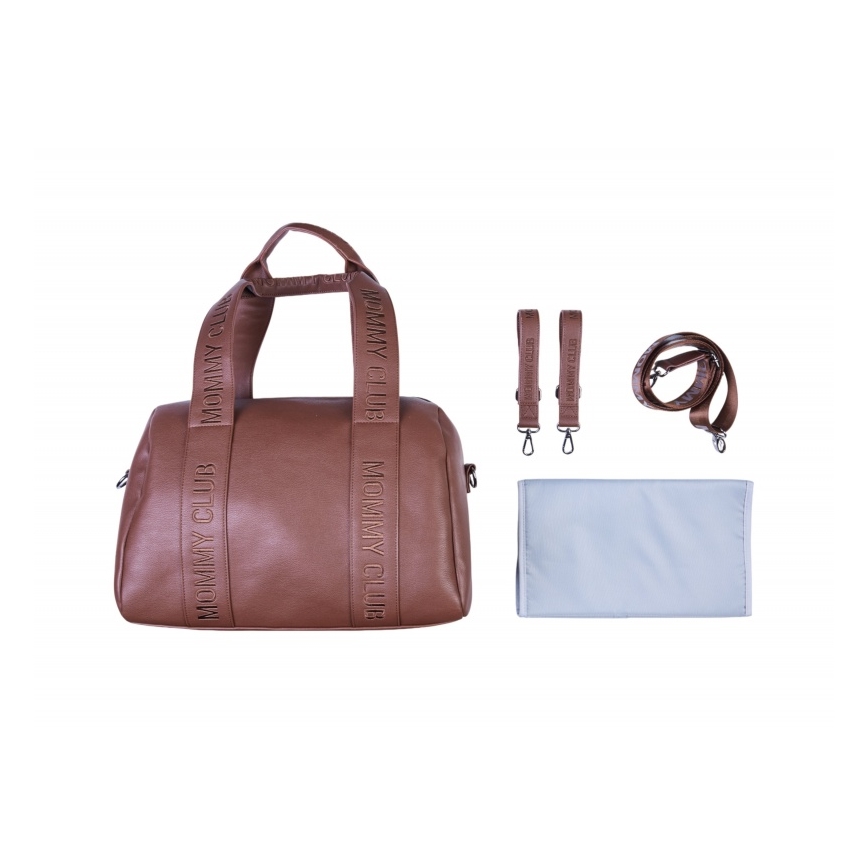 Childhome - Persirengimo krepšys MOMMY CLUB LEATHER ruda