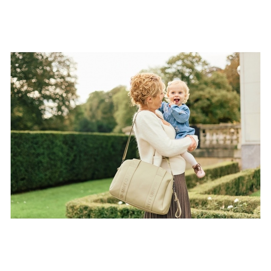 Childhome - Persirengimo krepšys MOMMY CLUB LEATHER smėlio spalva