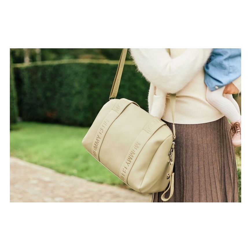 Childhome - Persirengimo krepšys MOMMY CLUB LEATHER smėlio spalva