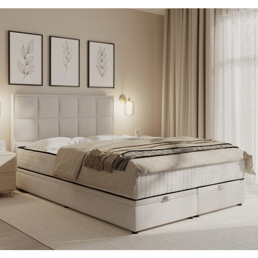 Čiužinys lova su čiužiniais ir daiktadėže GRACE 180x200 cm smėlio spalvos