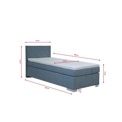 Čiužinys su apmušalu IDA 90x200 cm mėlynas