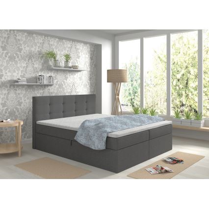 Čiužinys su čiužiniais ir viršutiniu sluoksniu su daiktadėže EMBER 180x200 cm antracito spalvos