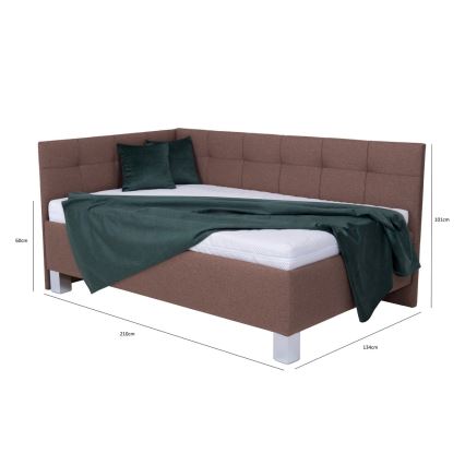 Čiužinys su minkštu lovos rėmu ir daiktadėže MARIA PETITE 120x200 cm rudos spalvos