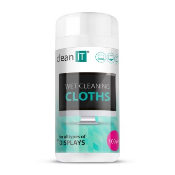 CLEAN IT CL-141 - Drėgnos ekranų valymo šluostės 100 vnt.