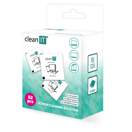 CLEAN IT CL-150 - Vienkartinės valymo drėgnos servetėlės 52 vnt.
