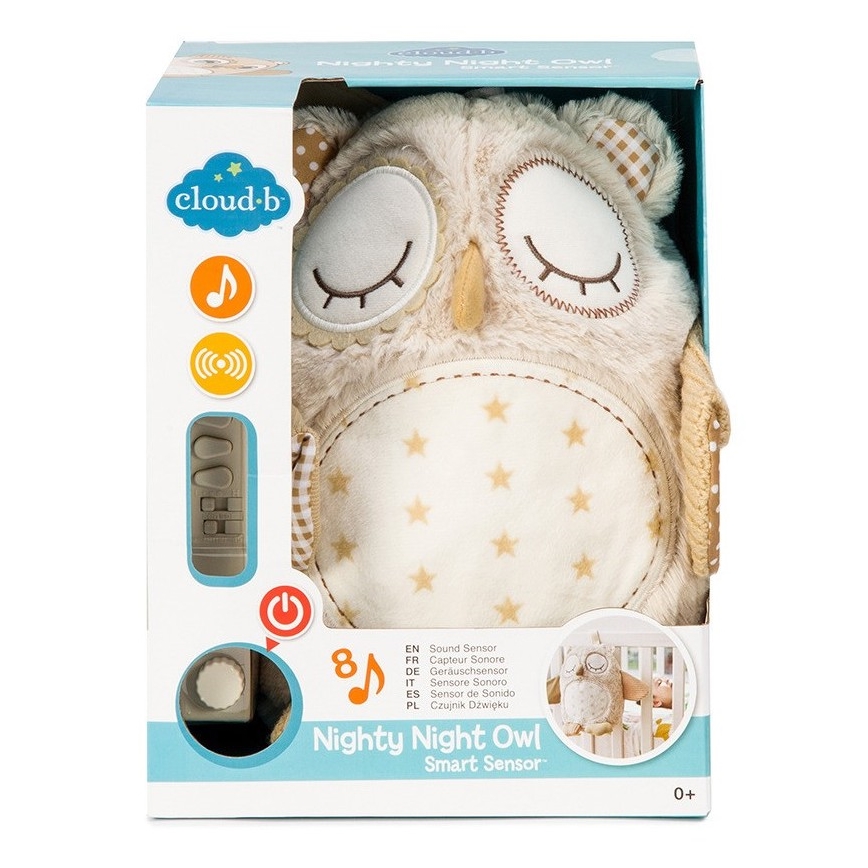 Cloud B - Snuggle buddy su melodija 2xAA pelėda