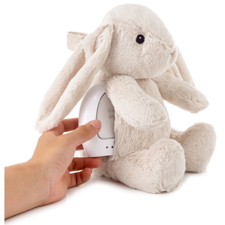Cloud B - Snuggle buddy su melodija ir šviesa zuikis + USB
