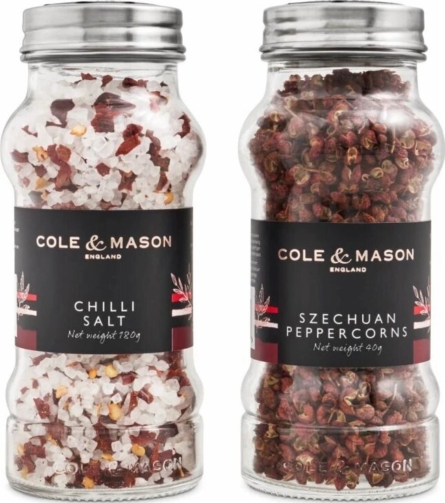 Cole&Mason - Dovanų rinkinys Aromatinis čili druskos ir Sičuano pipirai