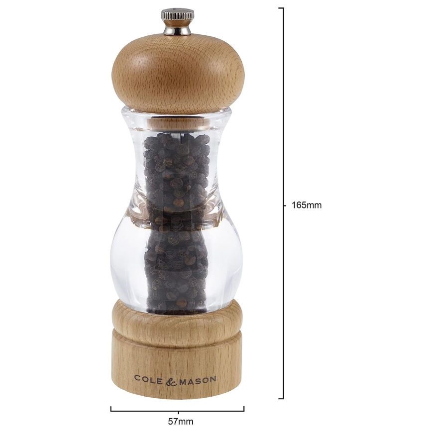 Cole&Mason - Druskos ir pipirų malūnėlių rinkinys BUKAS 2 vnt bukas 16,5 cm