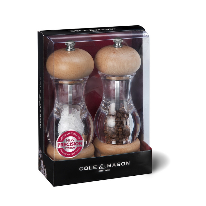 Cole&Mason - Druskos ir pipirų malūnėlių rinkinys BUKAS 2 vnt bukas 16,5 cm