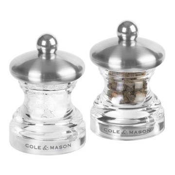 Cole&Mason - Druskos ir pipirų malūnėlių rinkinys BUTTON 2 vnt 6,5 cm