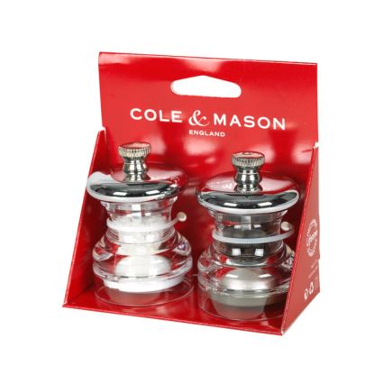 Cole&Mason - Druskos ir pipirų malūnėlių rinkinys BUTTON 2 vnt 6,5 cm