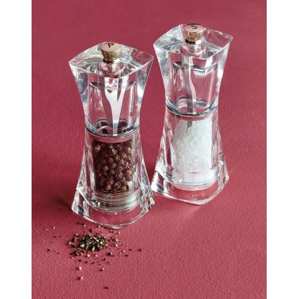 Cole&Mason - Druskos ir pipirų malūnėlių rinkinys CRYSTAL 2 vnt 12,5 cm