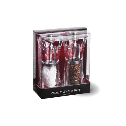 Cole&Mason - Druskos ir pipirų malūnėlių rinkinys CRYSTAL 2 vnt 12,5 cm