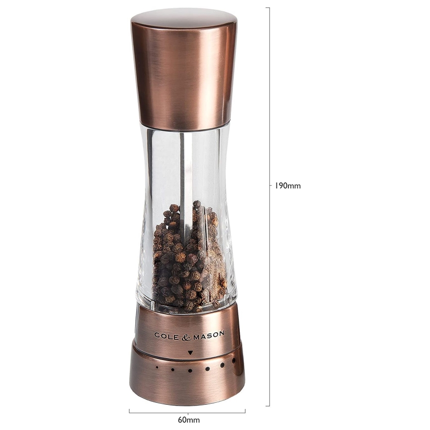 Cole&Mason - Druskos ir pipirų malūnėlių rinkinys DERWENT 2 vnt 19 cm vario