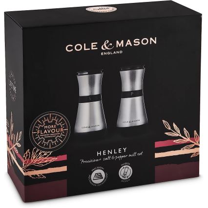 Cole&Mason - Druskos ir pipirų malūnėlių rinkinys HENLEY 2 vnt 13,5 cm