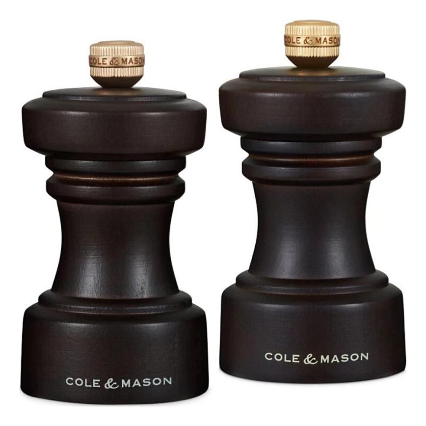 Cole&Mason - Druskos ir pipirų malūnėlių rinkinys HOXTON 2 vnt. 10,4 cm bukas/ruda